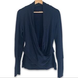 Karma Navy Wrap Polar Fleece Sweatshirt